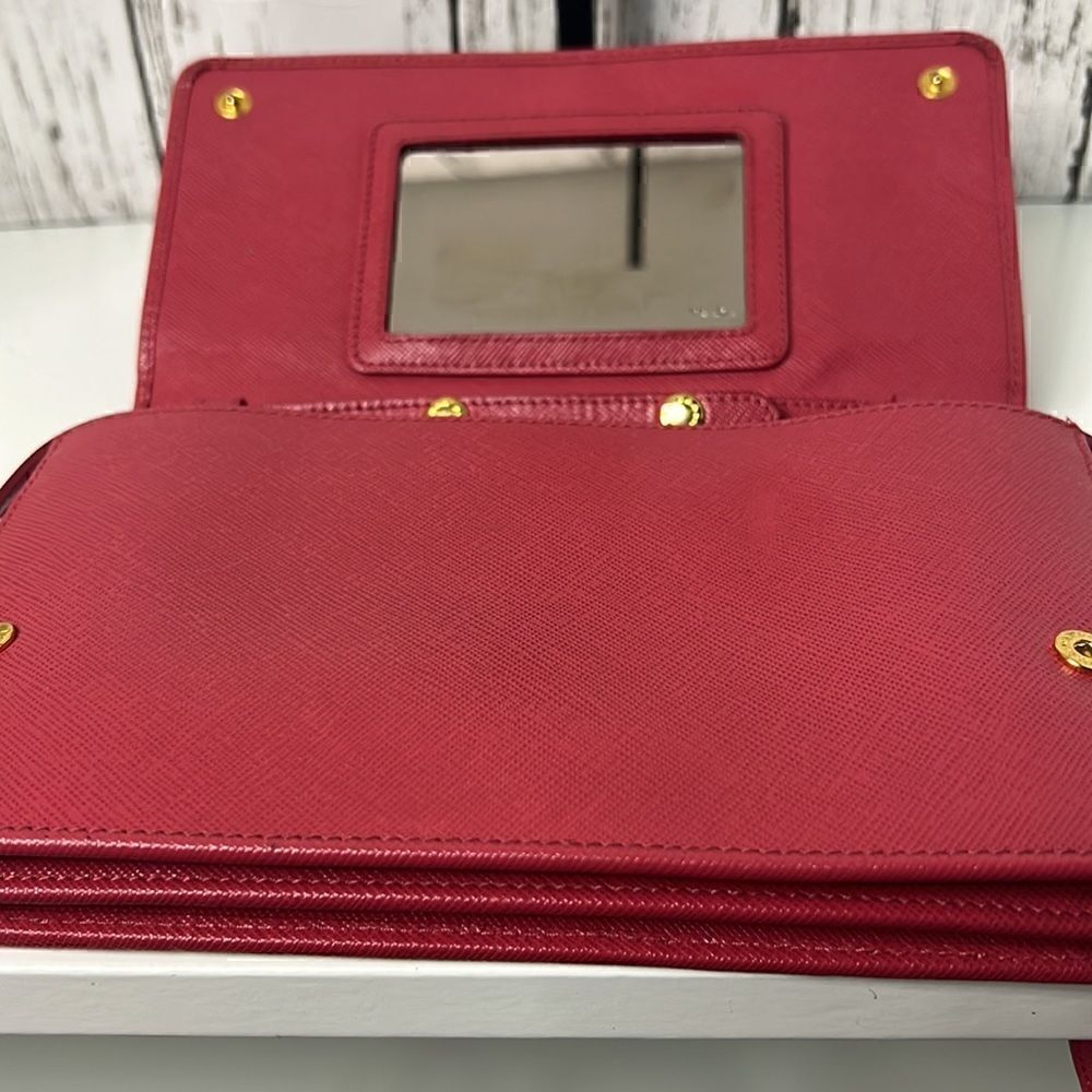 PRADA Saffiano clutch crossbody pink bag - Picture 4 of 16